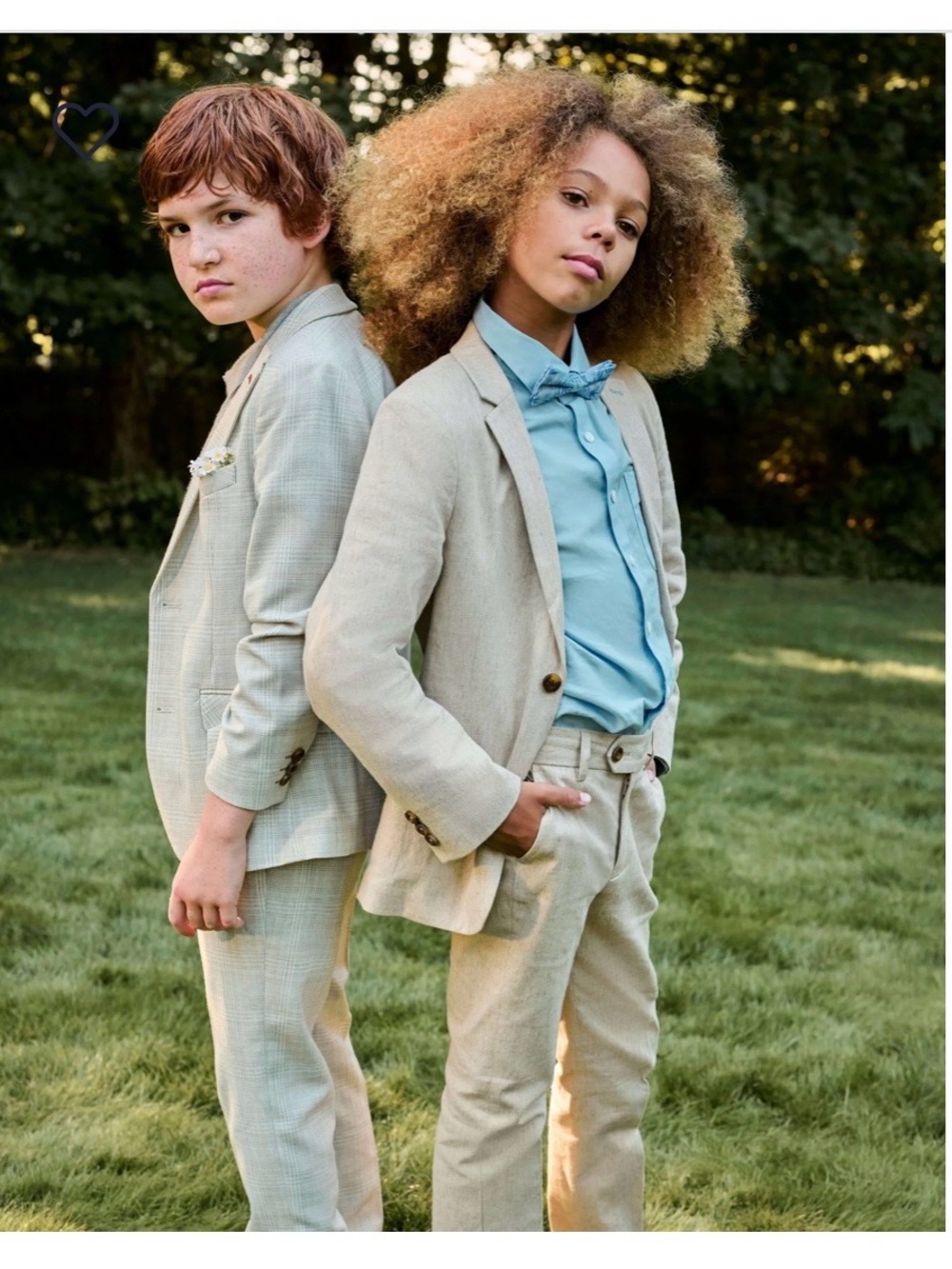 Kids Linen Sand Stretchy Mod Suit - Blazer and Trousers Set - Classic Neutral